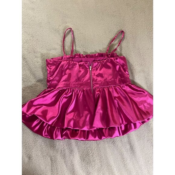 Thirty Thirty Juniors Womens Pink Crop Tank Top - Large - Picture 9 of 12